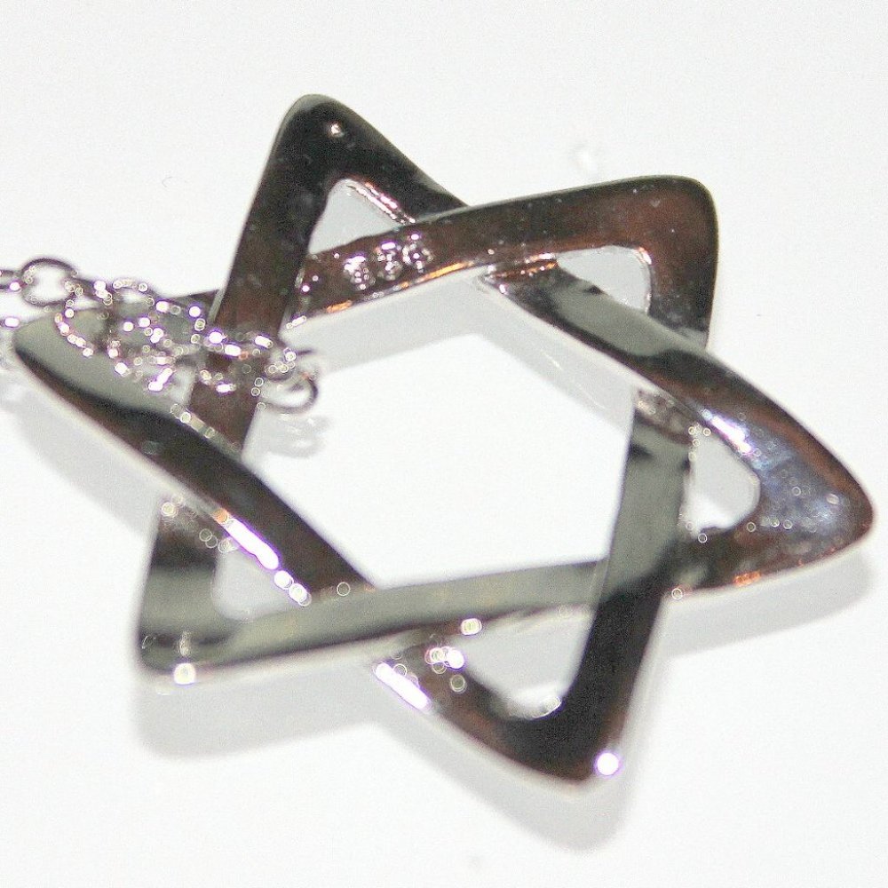 Israel Star of David Charm 925 Sterling Silver Chain Necklace - Picture 4 of 6